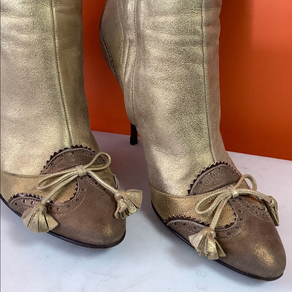Giuseppe Zanotti Gold Leather Boots - Picture 4 of 14